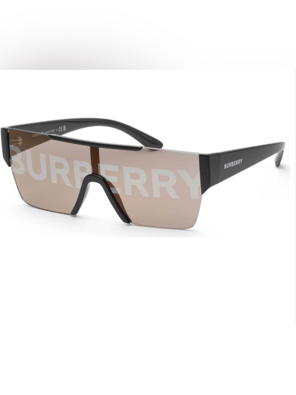 Burberry Black Frame Tan Gradient Shield Sunglasses